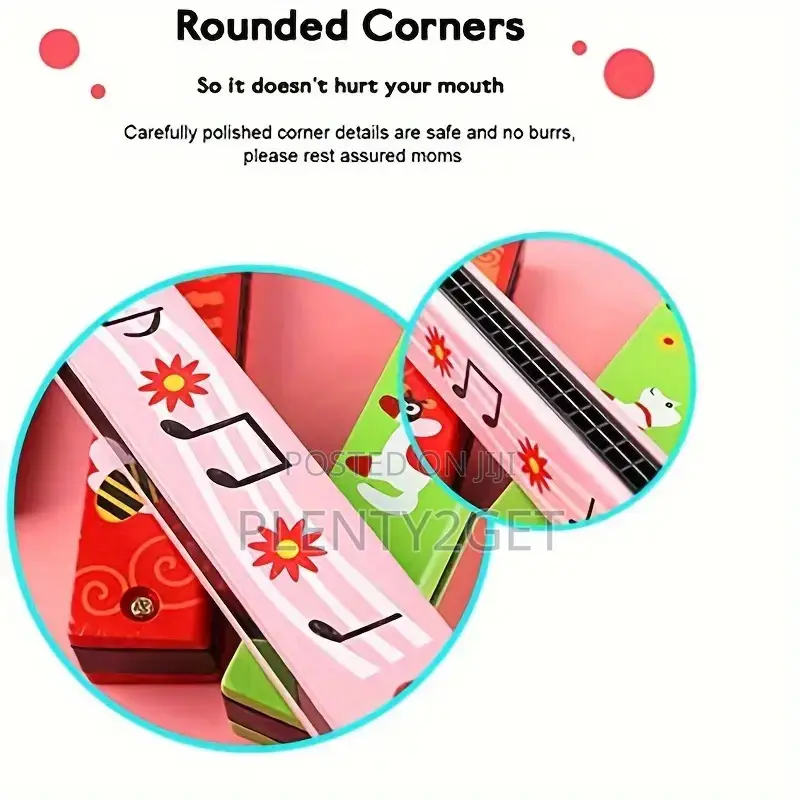 1pc Wooden Painted Toy Musical Instrument 16-Hole Harmonica Toy Gift