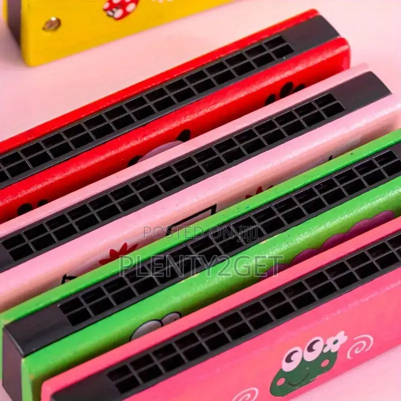 1pc Wooden Painted Toy Musical Instrument 16-Hole Harmonica Toy Gift