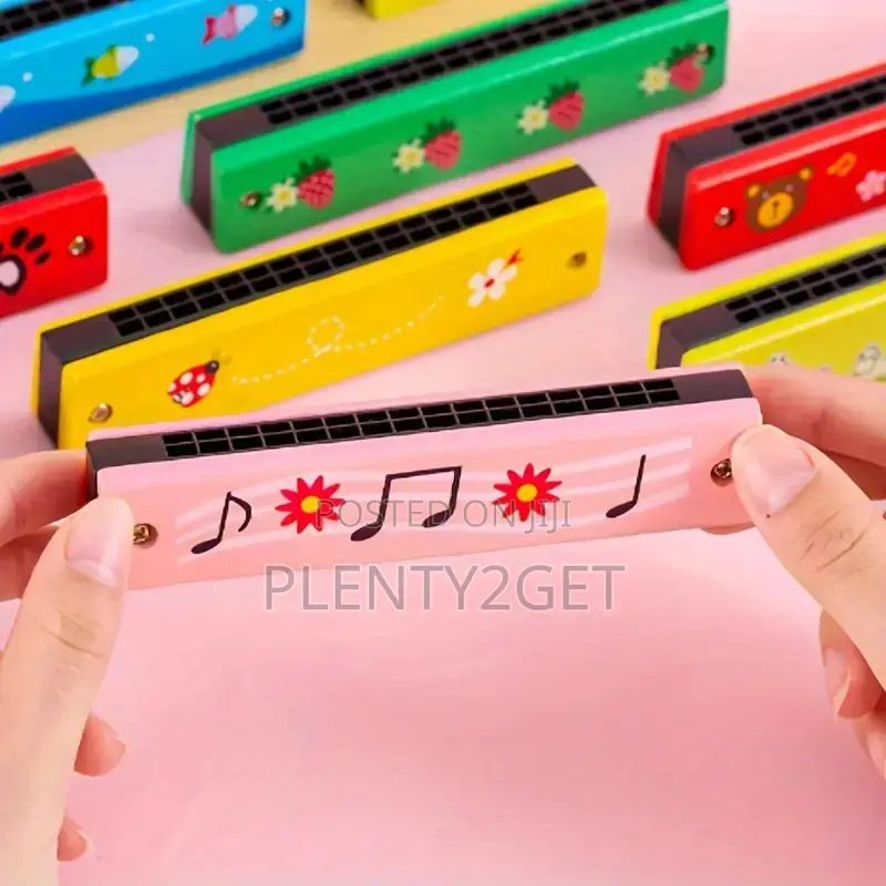 1pc Wooden Painted Toy Musical Instrument 16-Hole Harmonica Toy Gift