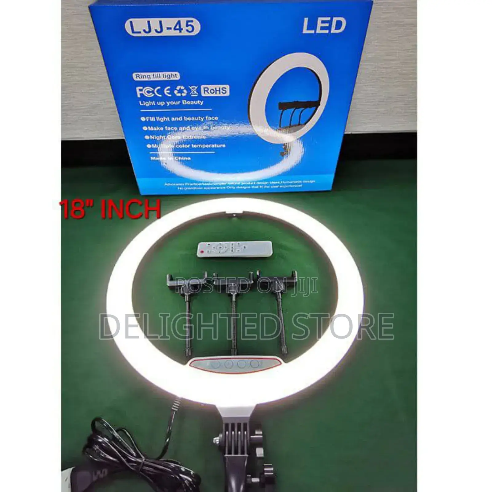 18 Iches Ringlights + 3 Phone Holder,Remote 210cm Strong Tripod Stand
