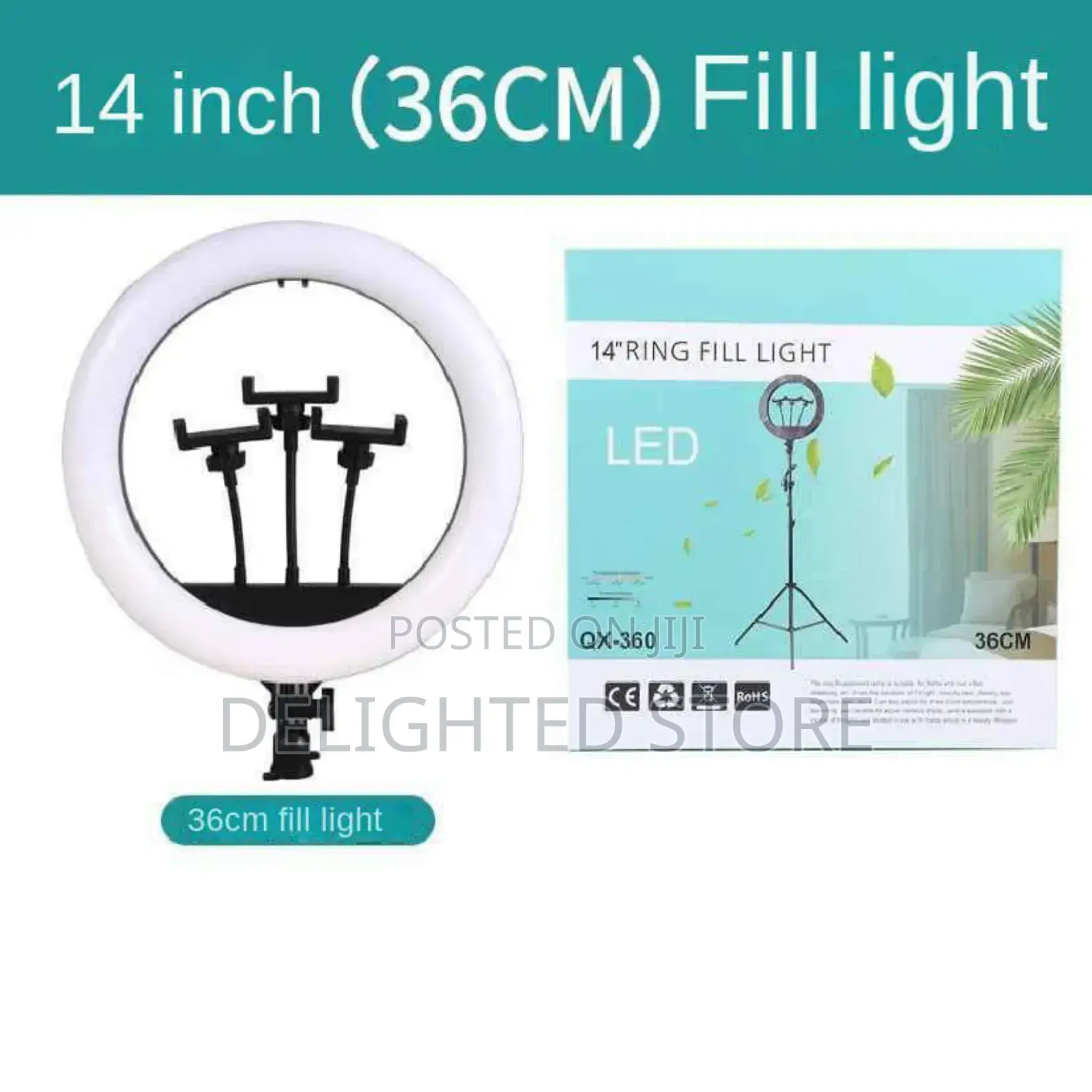 14 Inches Ringlights +3 Phone Holder 210cm Strong Tripod Stand