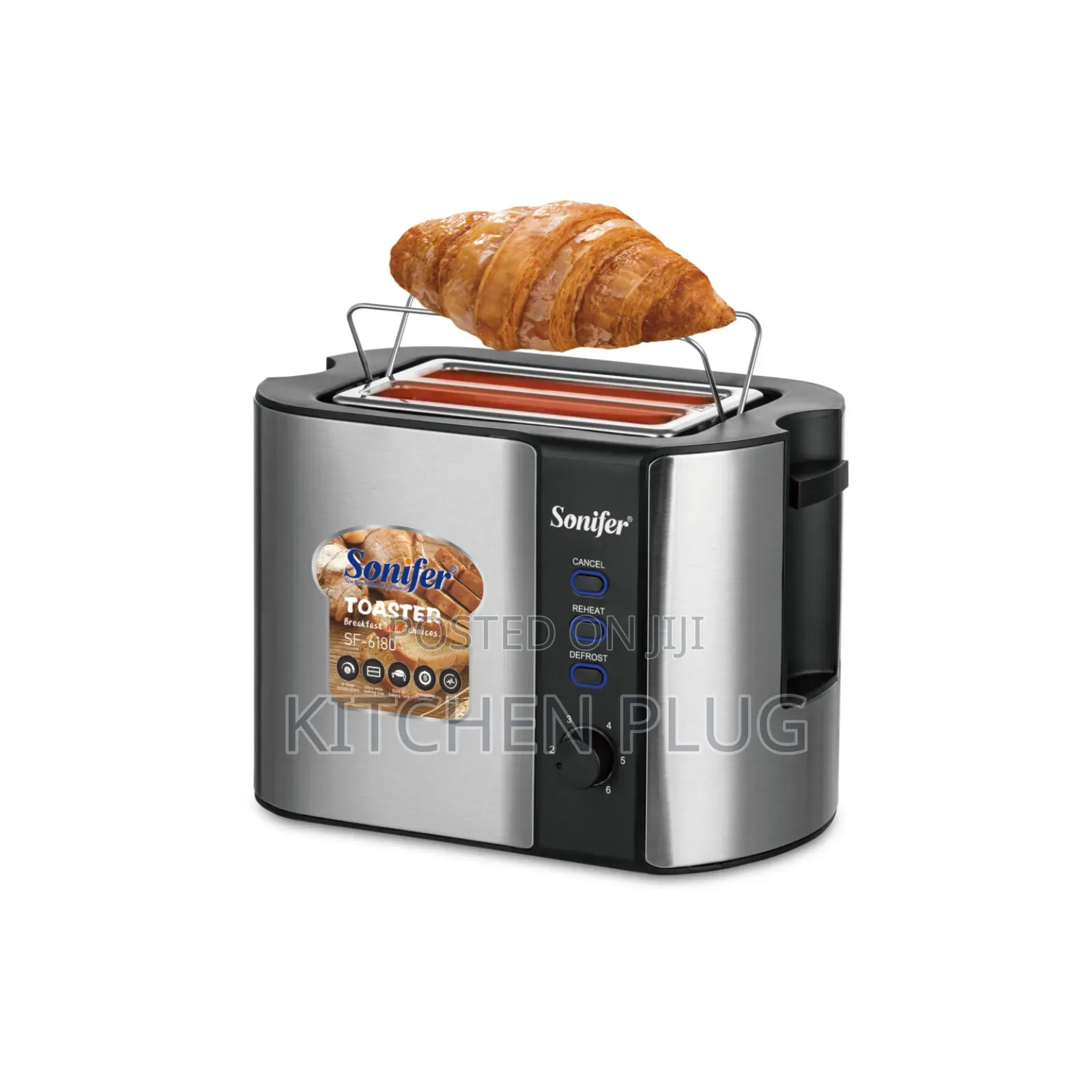 Sonifer Sf-6180 220v Automatic Pop Up Electric 2 Slice Bread Toaster