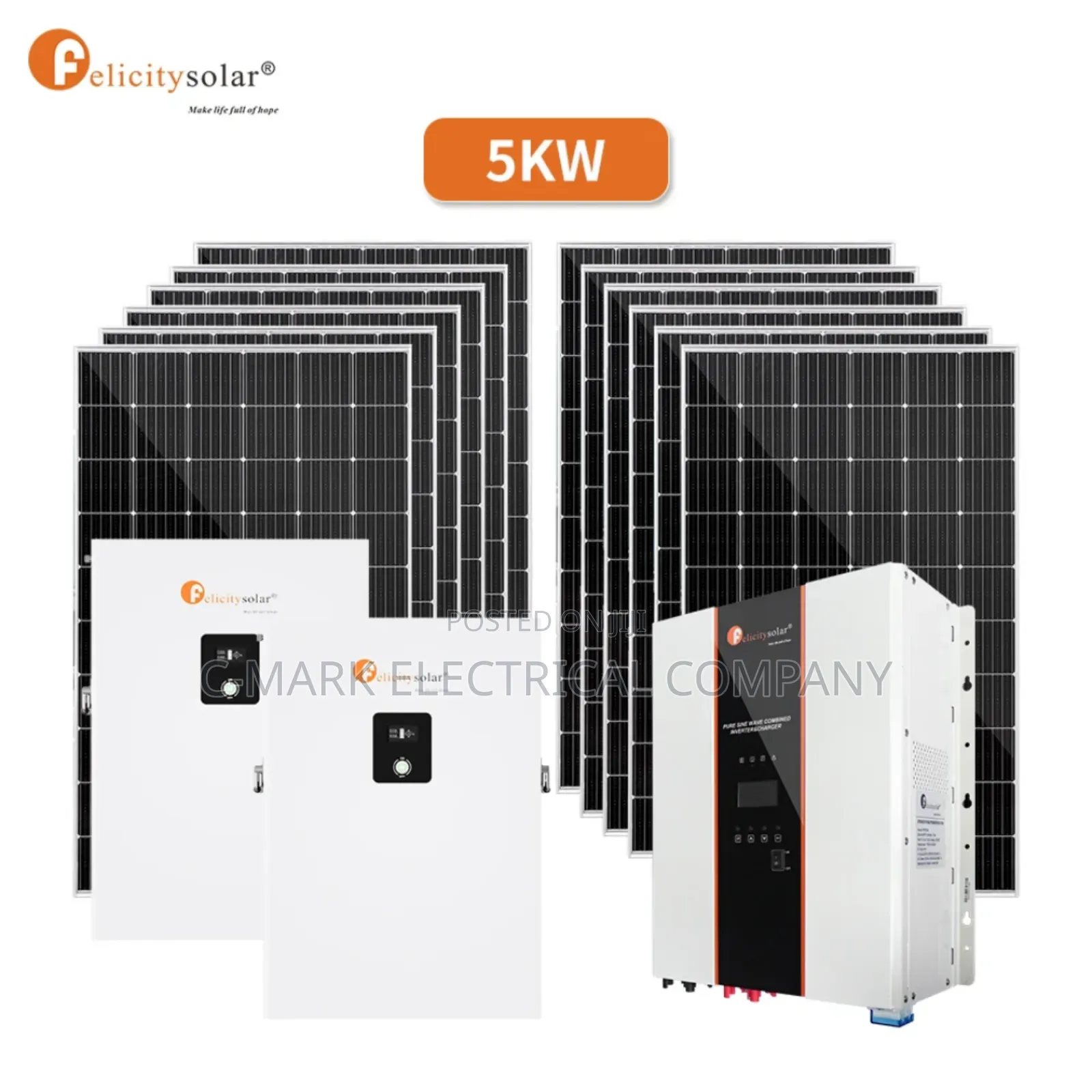 Complete Set of Solar System for Home 5kw,10kw,17.2w 51.2v Felicity