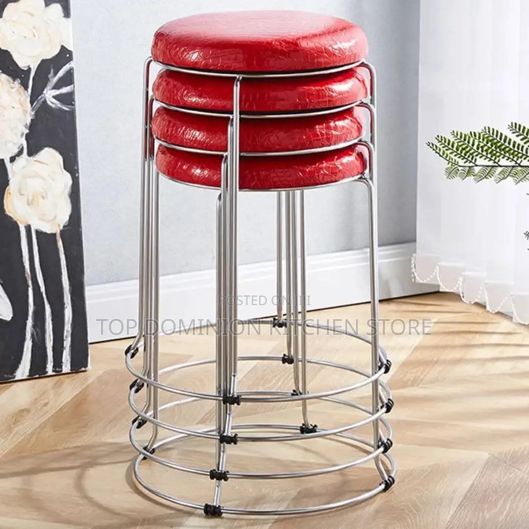 Round Metal Morden Stackable Dining Stool Chair