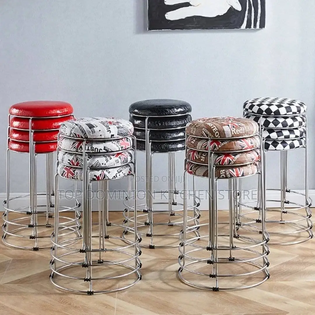 Round Metal Morden Stackable Dining Stool Chair
