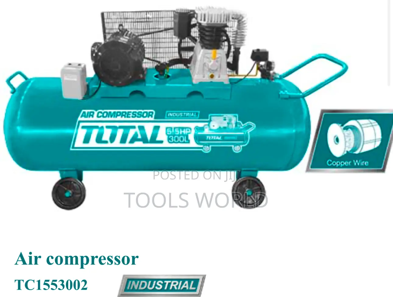 Total 300l Industrial Air Compressor | 5.5hp 4.0hp 380v Belt-Driven