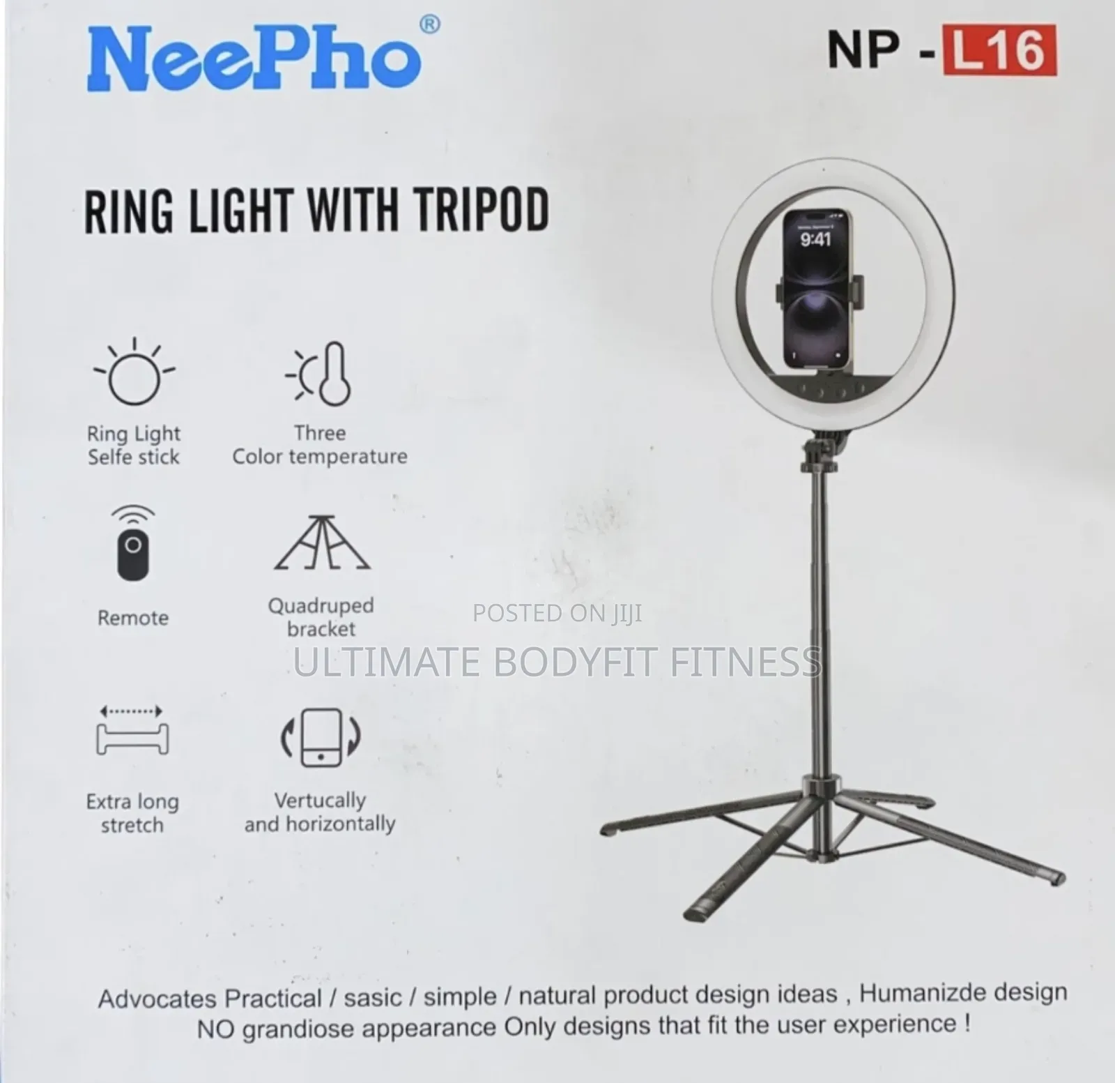 Brand New Neepho Np-L16 Ring Light With Tripod