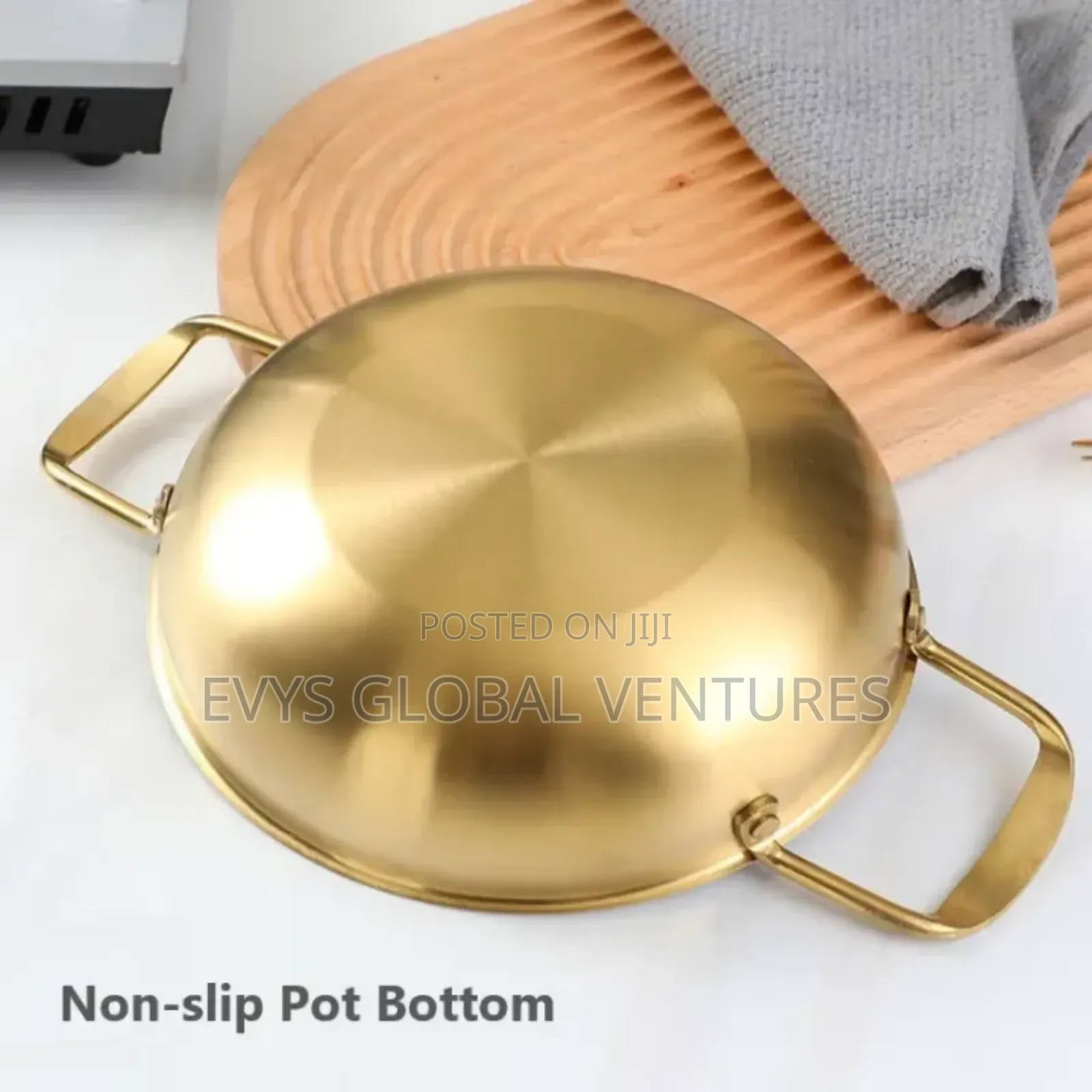 Stainless Steel Seafood Salad Multipurpose Gold Bowl