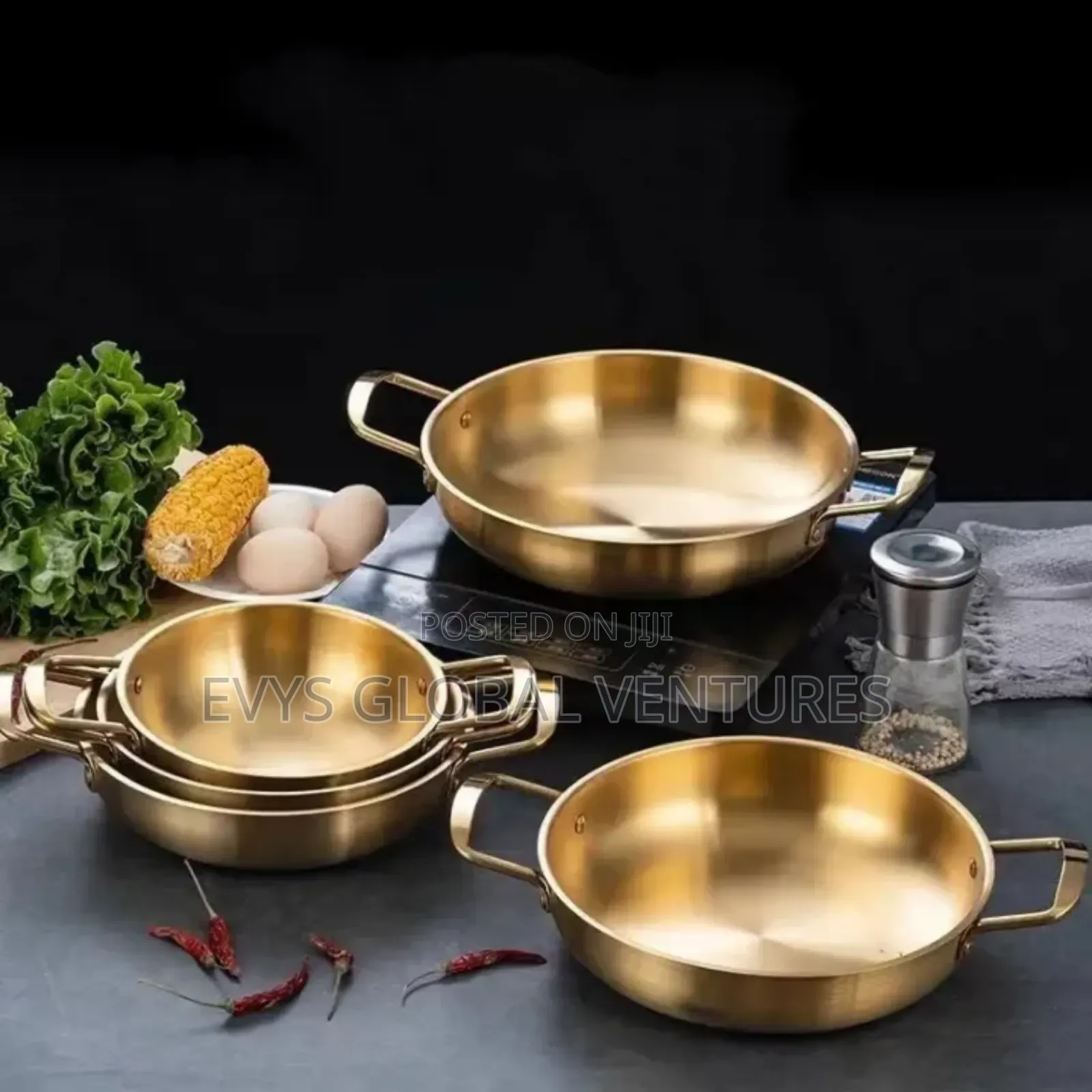 Stainless Steel Seafood Salad Multipurpose Gold Bowl