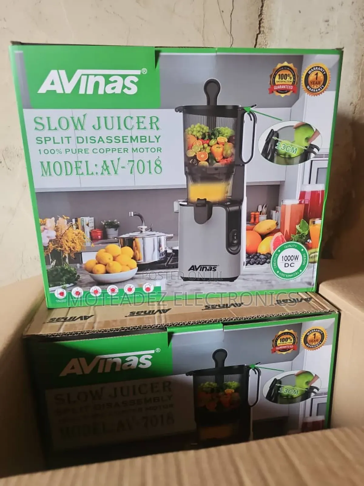 Avinas High Quality Copper Motor Electric Slow Juicer (Av-7018)
