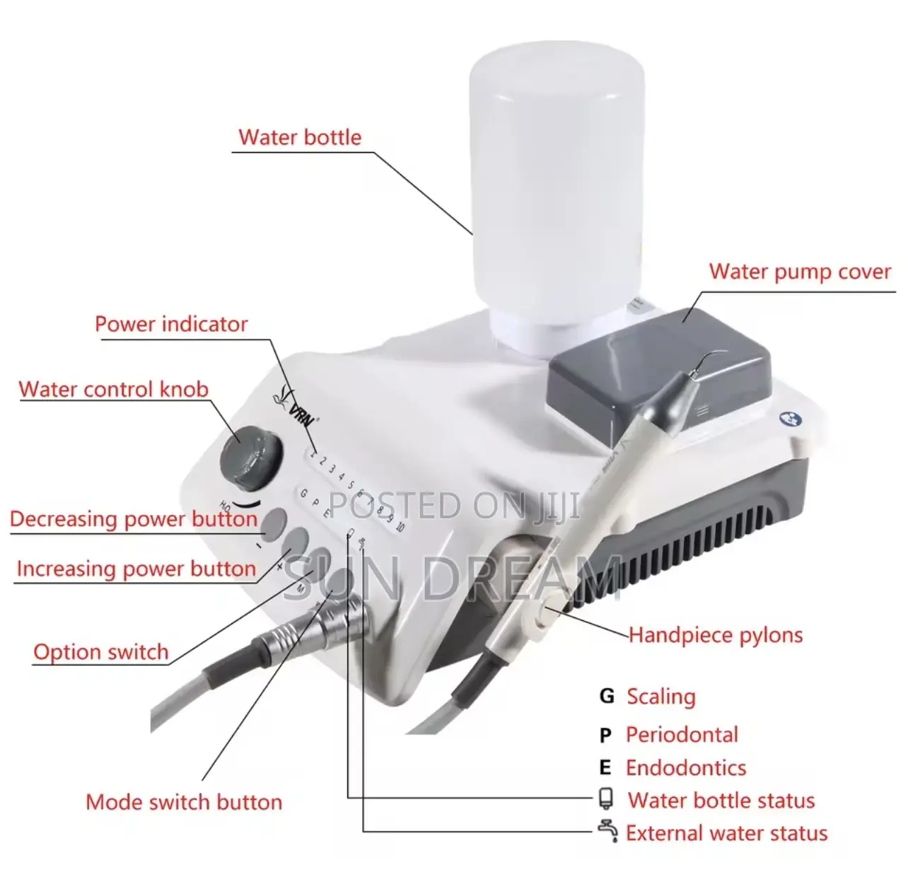 VRN-A8 Dental Wireless Ultrasonic Scaler With Led