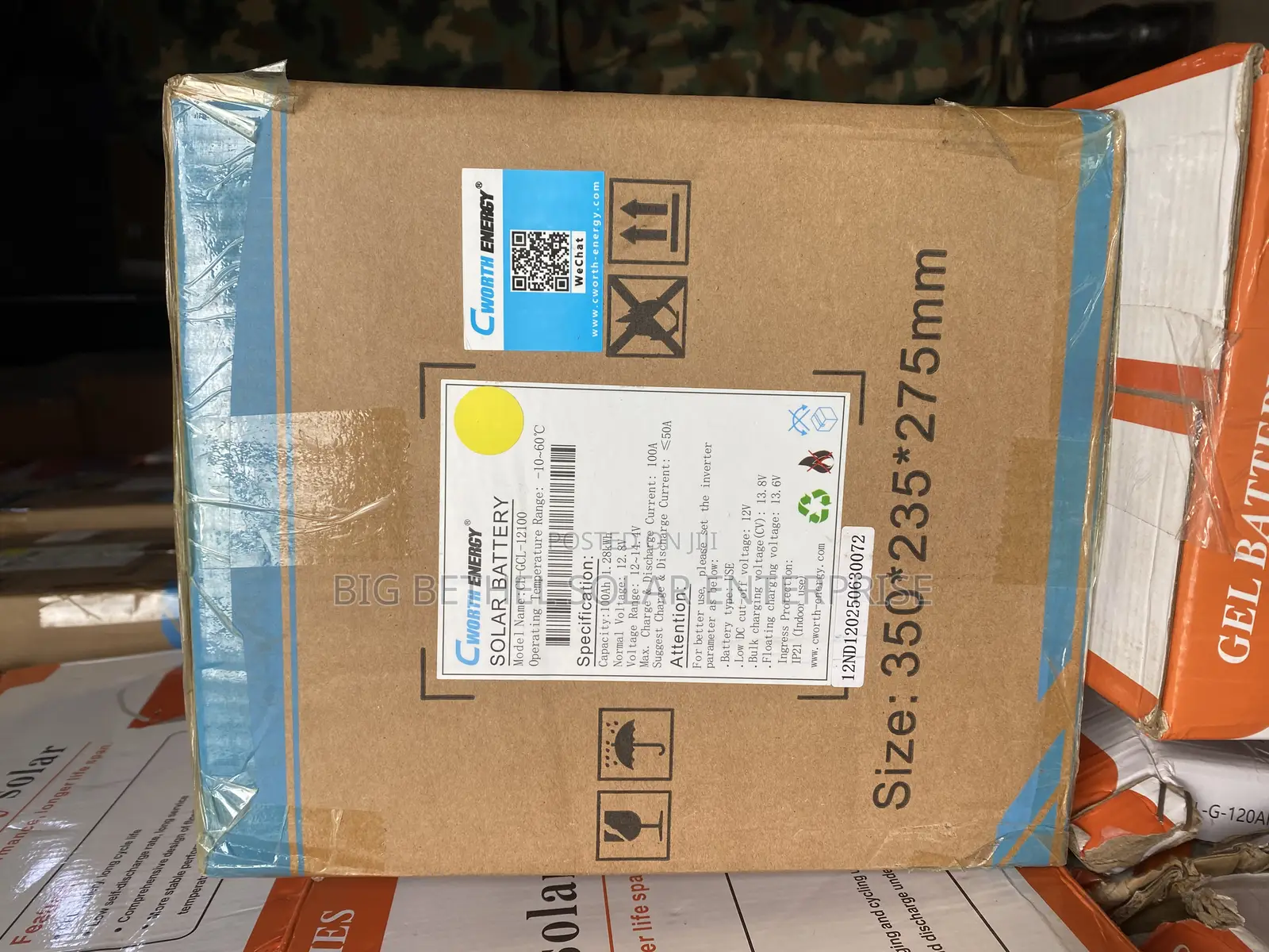 1.28kwh 12v 100ah Cworth Lithium Iorn Battery