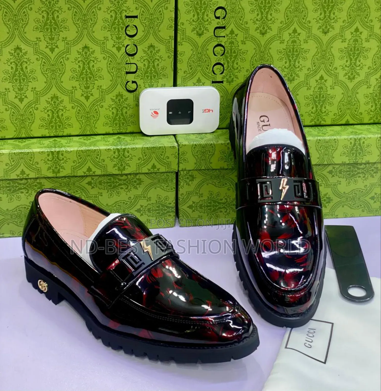 Wine Colour Gucci Shoe