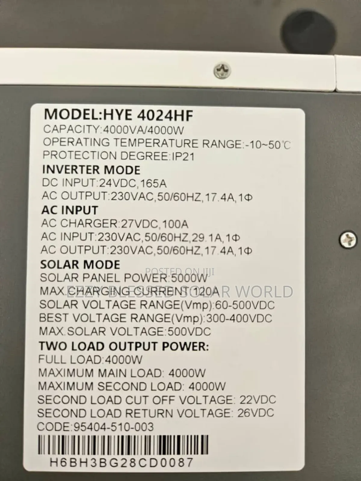 4kva 24v Helios Hybrid Inverter