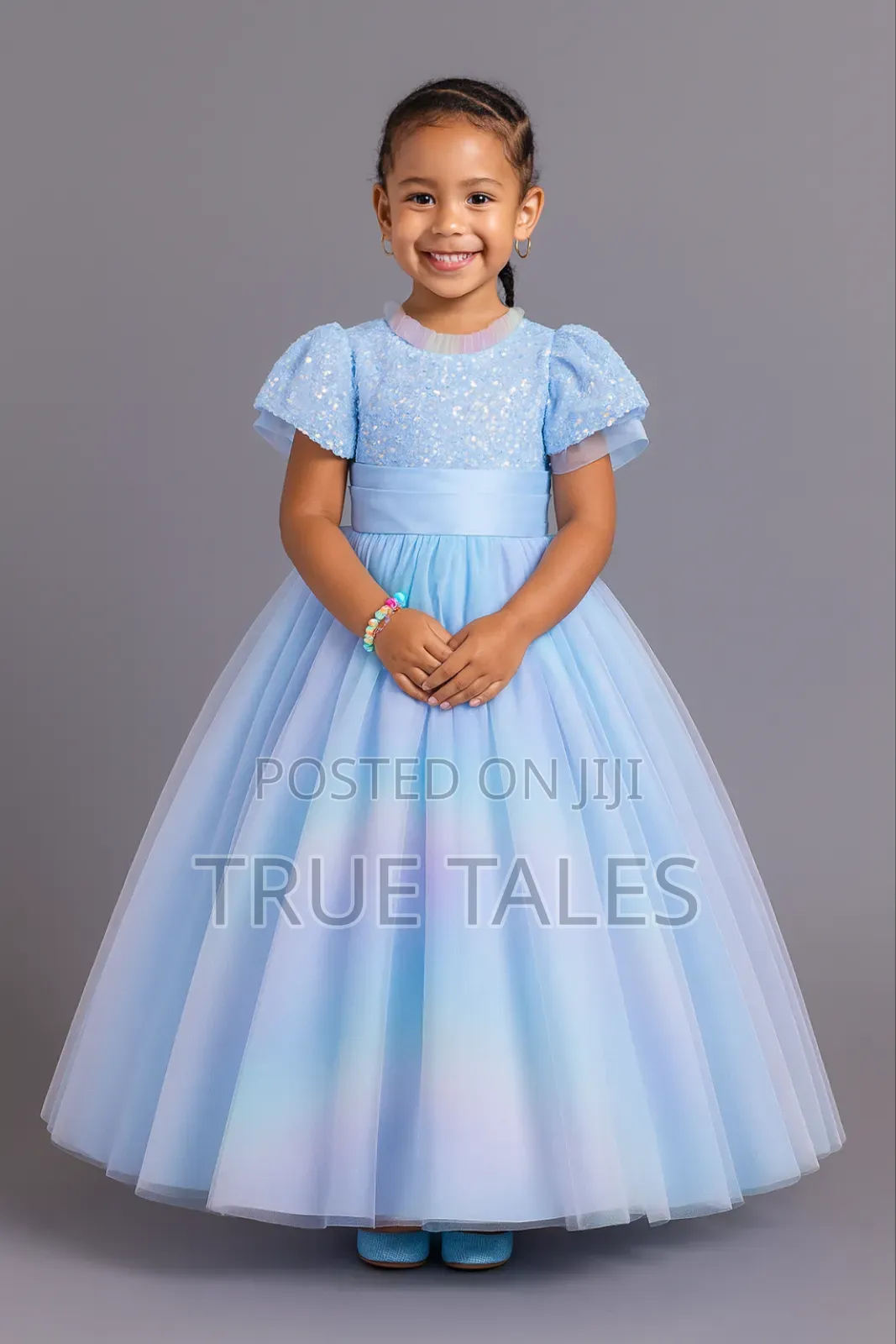 Girls Cinderella Rainbow Pattern Ballgown