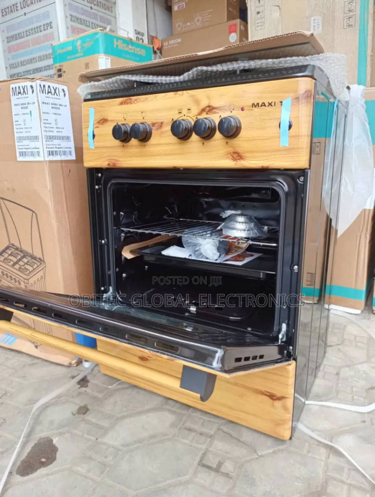 Maxi 3+1 Standing Gas Cooker Wooden