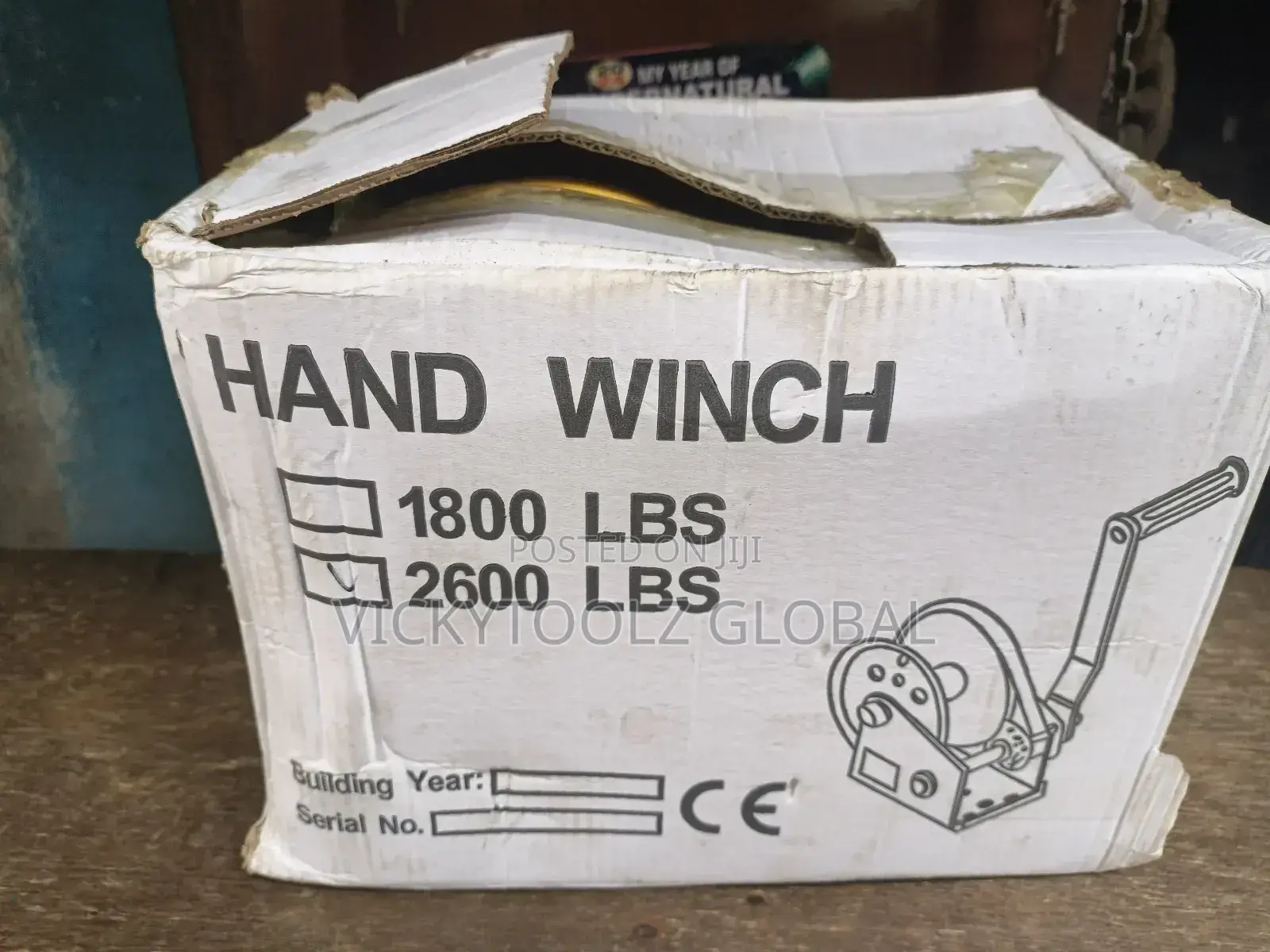 2600lbs Boat Hand Winch With Steel Cable and Hook (1.3ton)