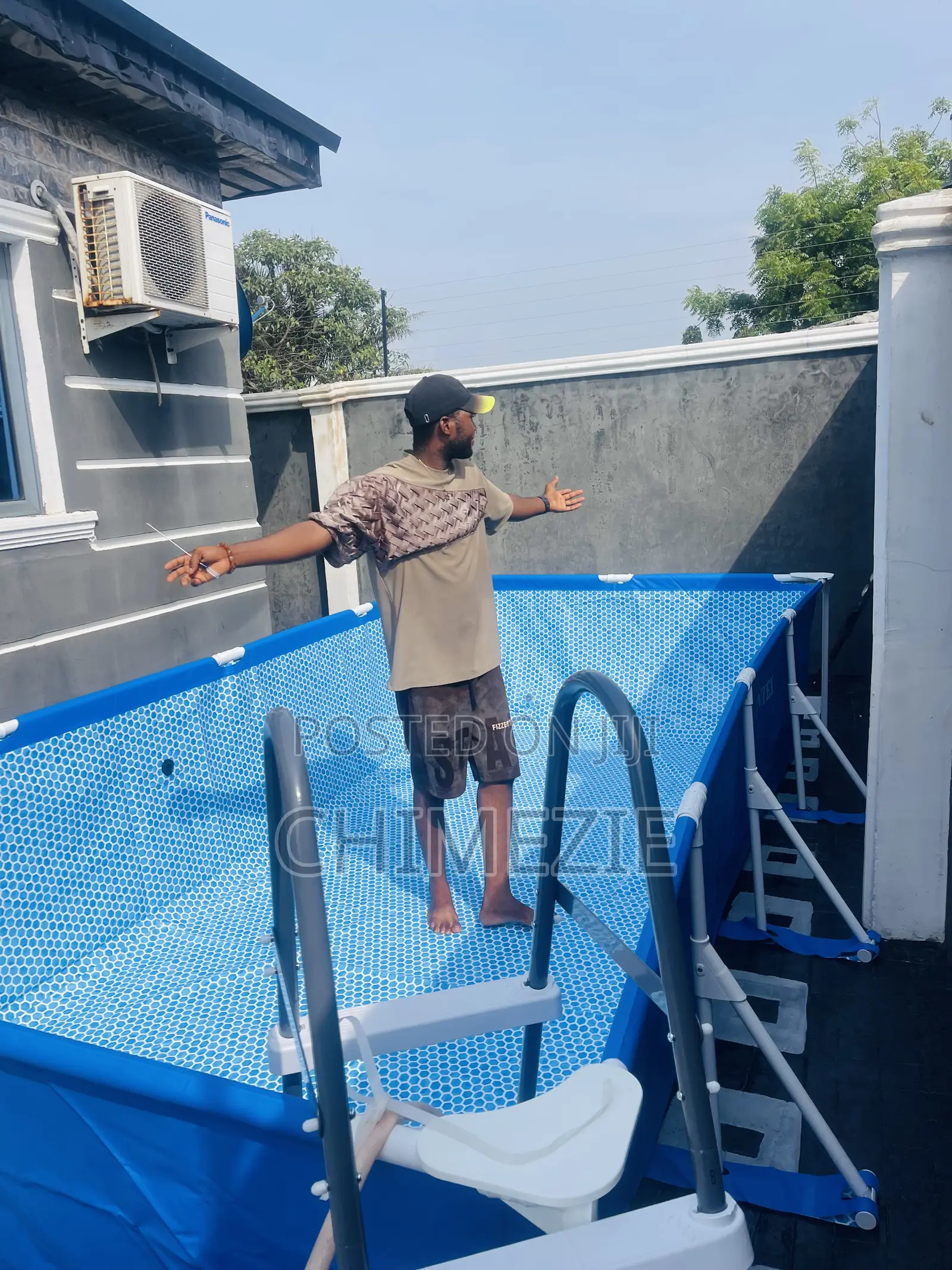 Intex Rectangular Frame Pool With Ladder and Pool Cover