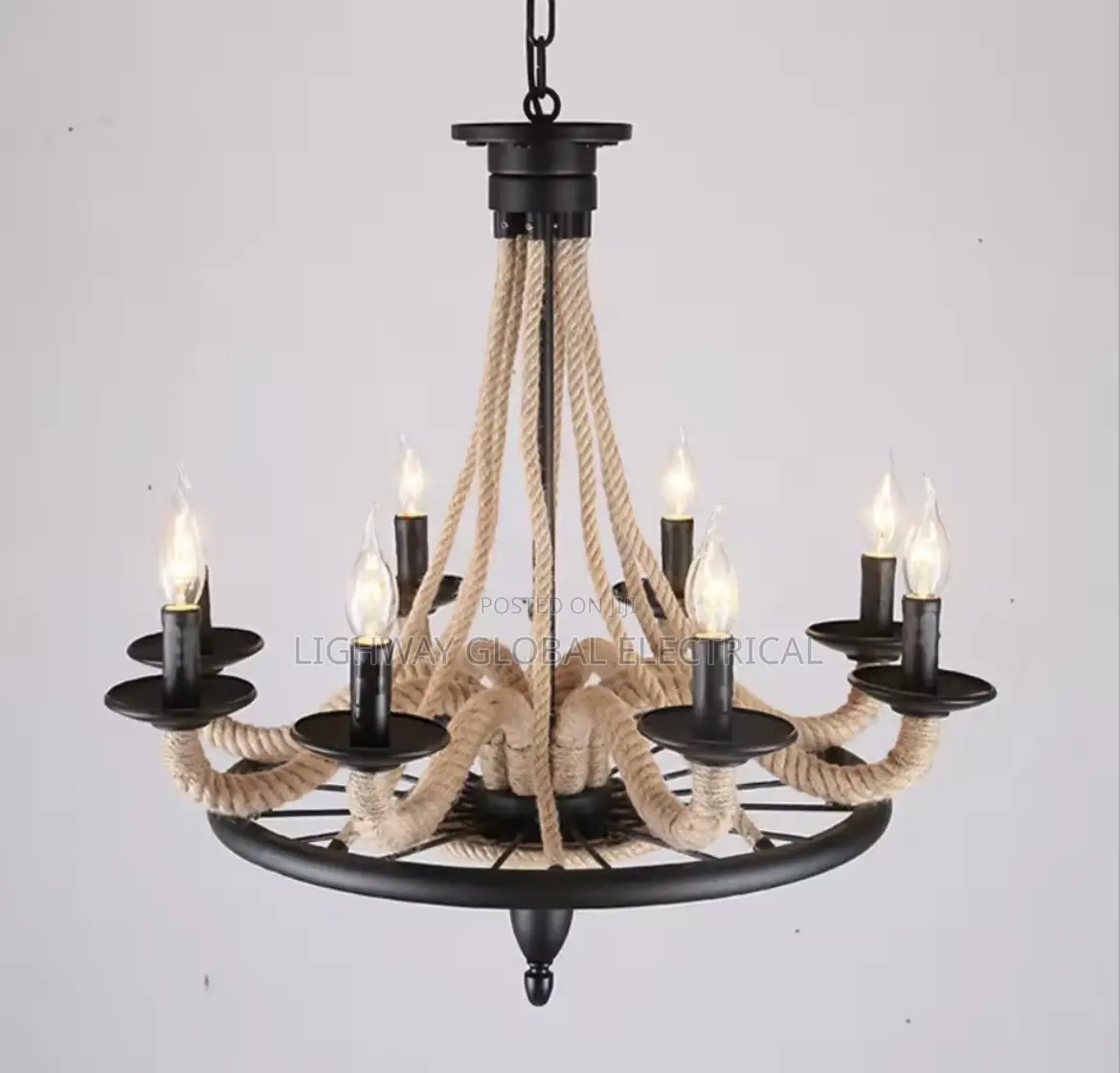 Cedric American Wooden Nostalgic Restaurant/Living Room Hemp Light