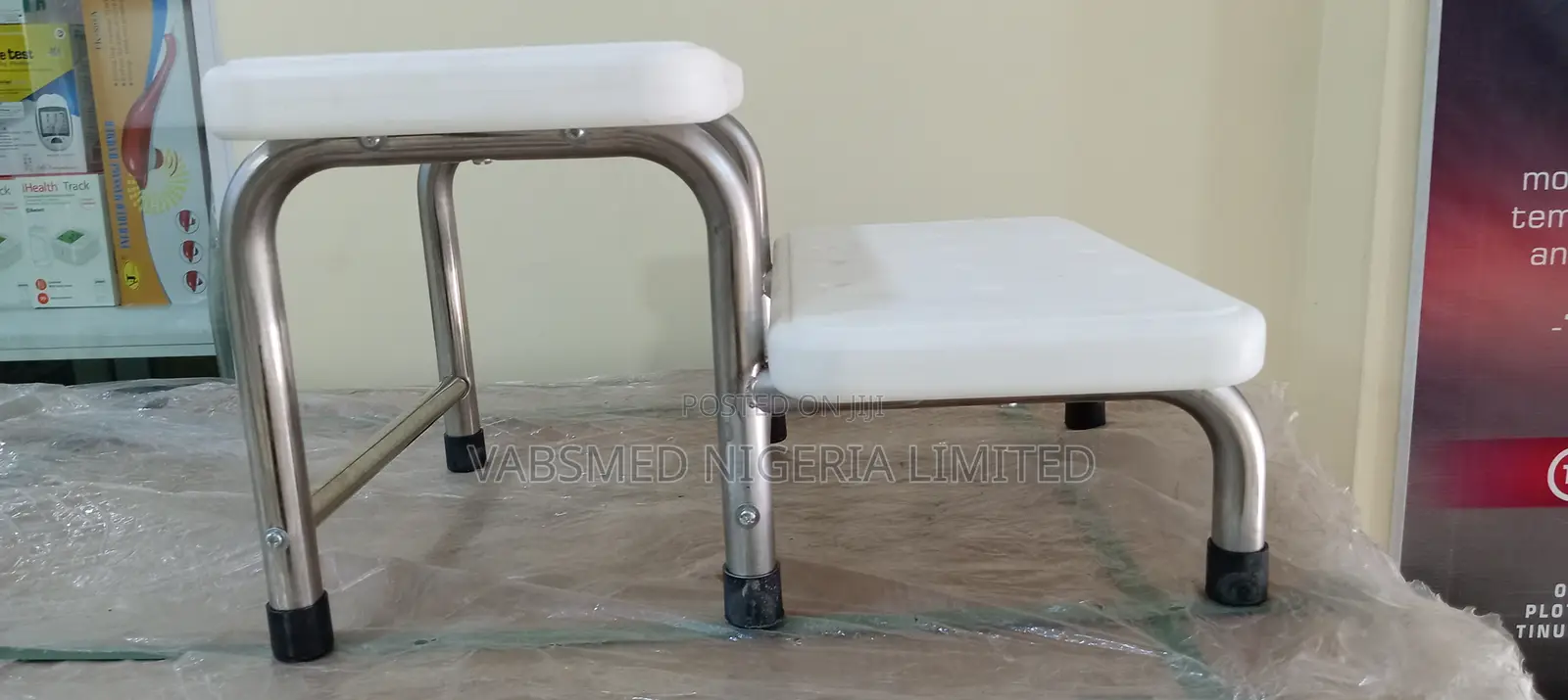 Foot Step Stool With Chrome Legs
