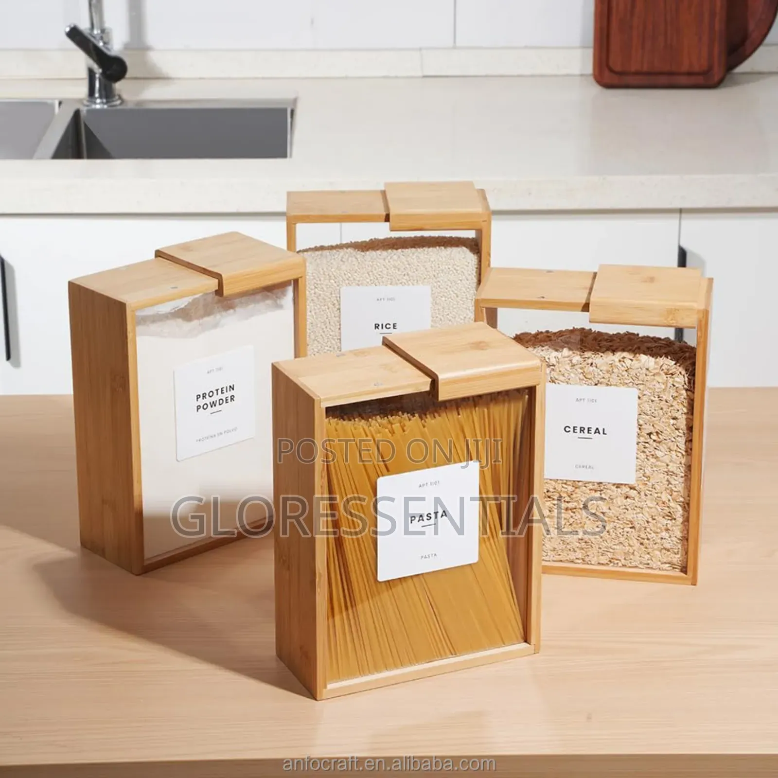Durable and Eco-Friendly Bamboo Food Dispenser and Cereal Dispenser