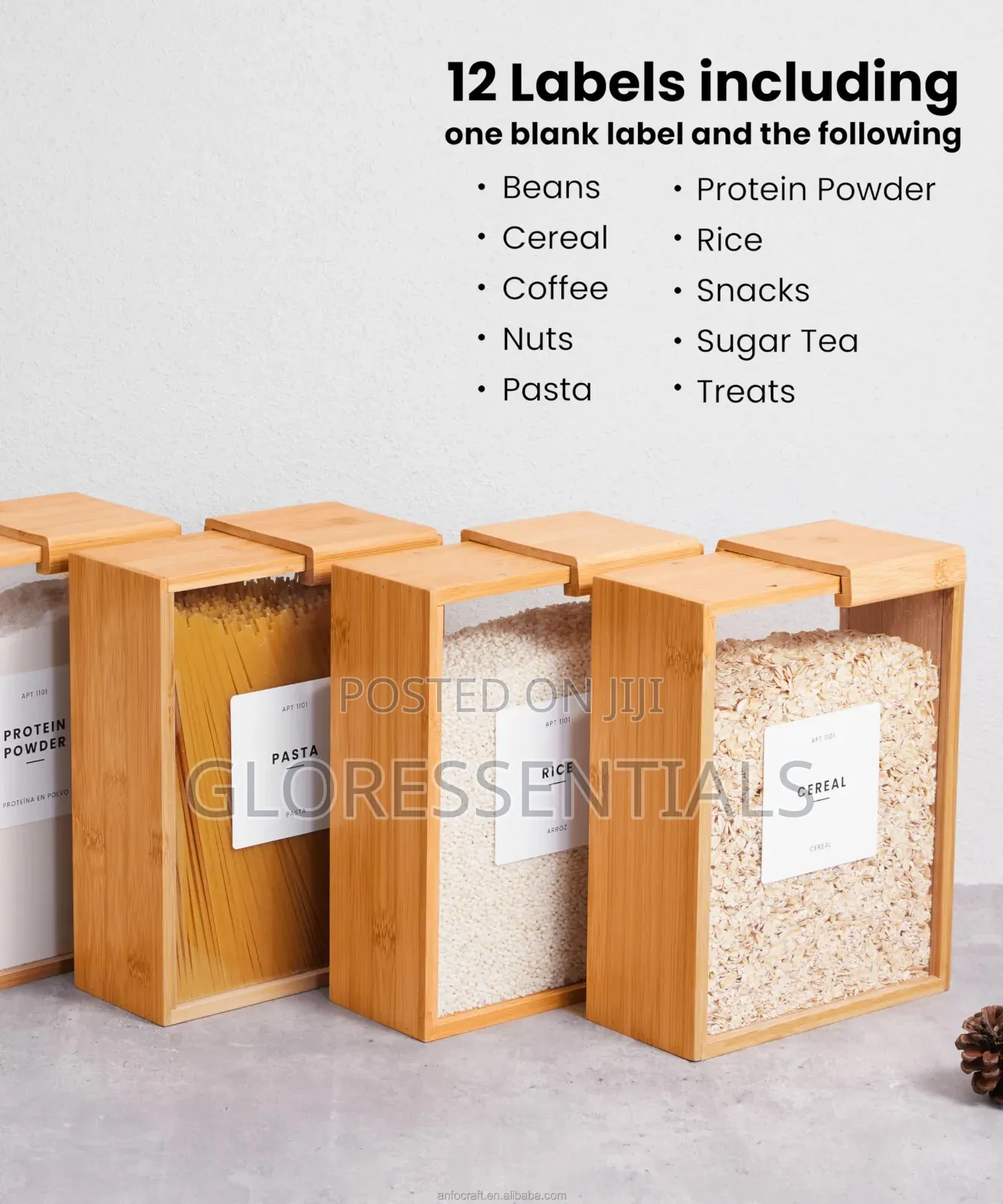 Durable and Eco-Friendly Bamboo Food Dispenser and Cereal Dispenser
