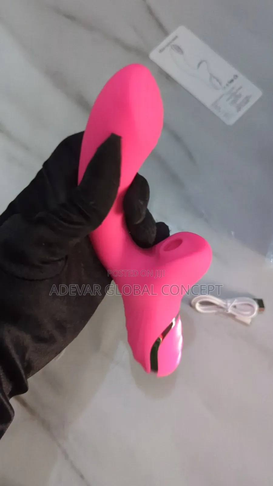 C Curved Dual Sucking/Knocking Stimulator Vibrator for Women