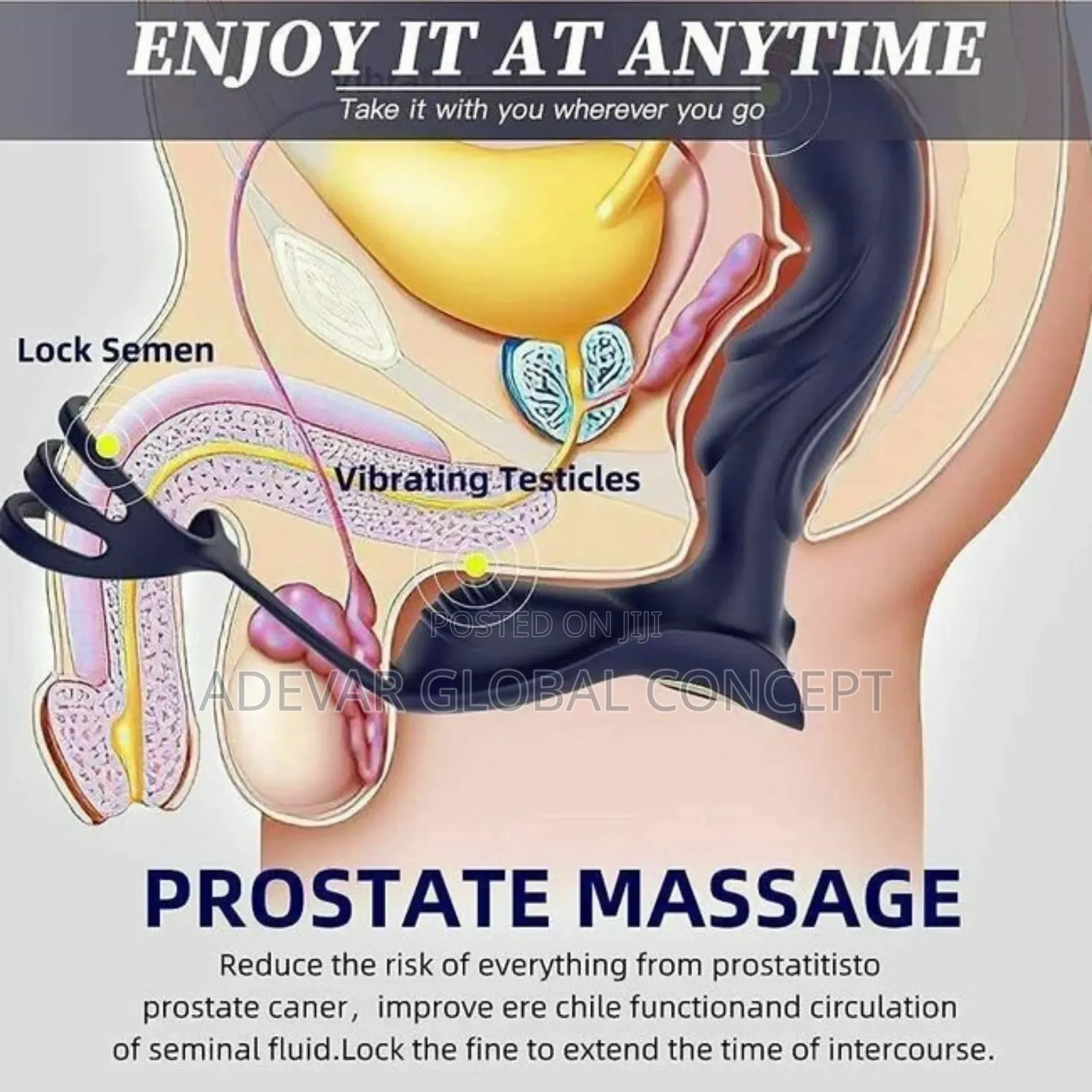 Male Prostate Massager Anal Plug Penis Ring Vibrator Sex Toy