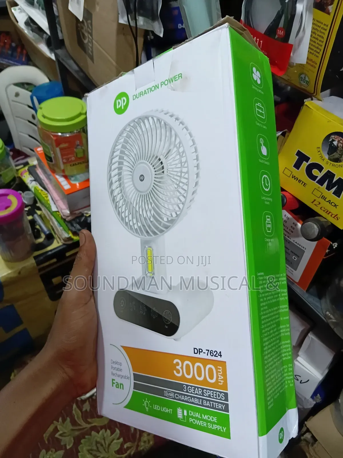 Dp Mini Rechargeable Fan With Led Light