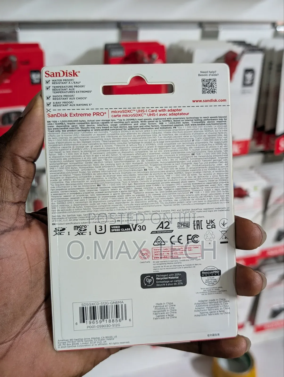 Sandisk Extreme Pro 512gb 200mb/S Micro Sd Card