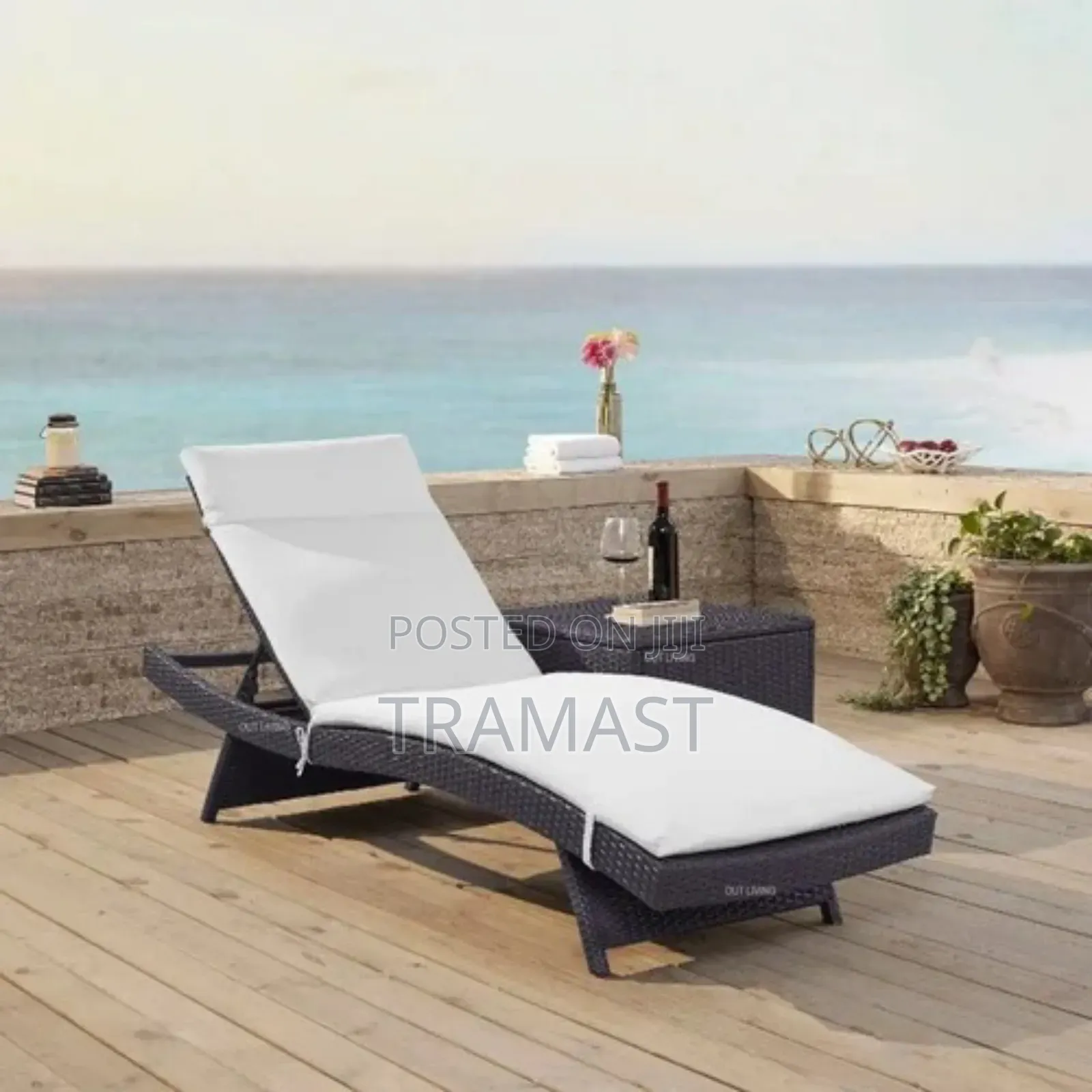 Single Sun Lounger With Side A Stool Outdoor Relaxation Chair