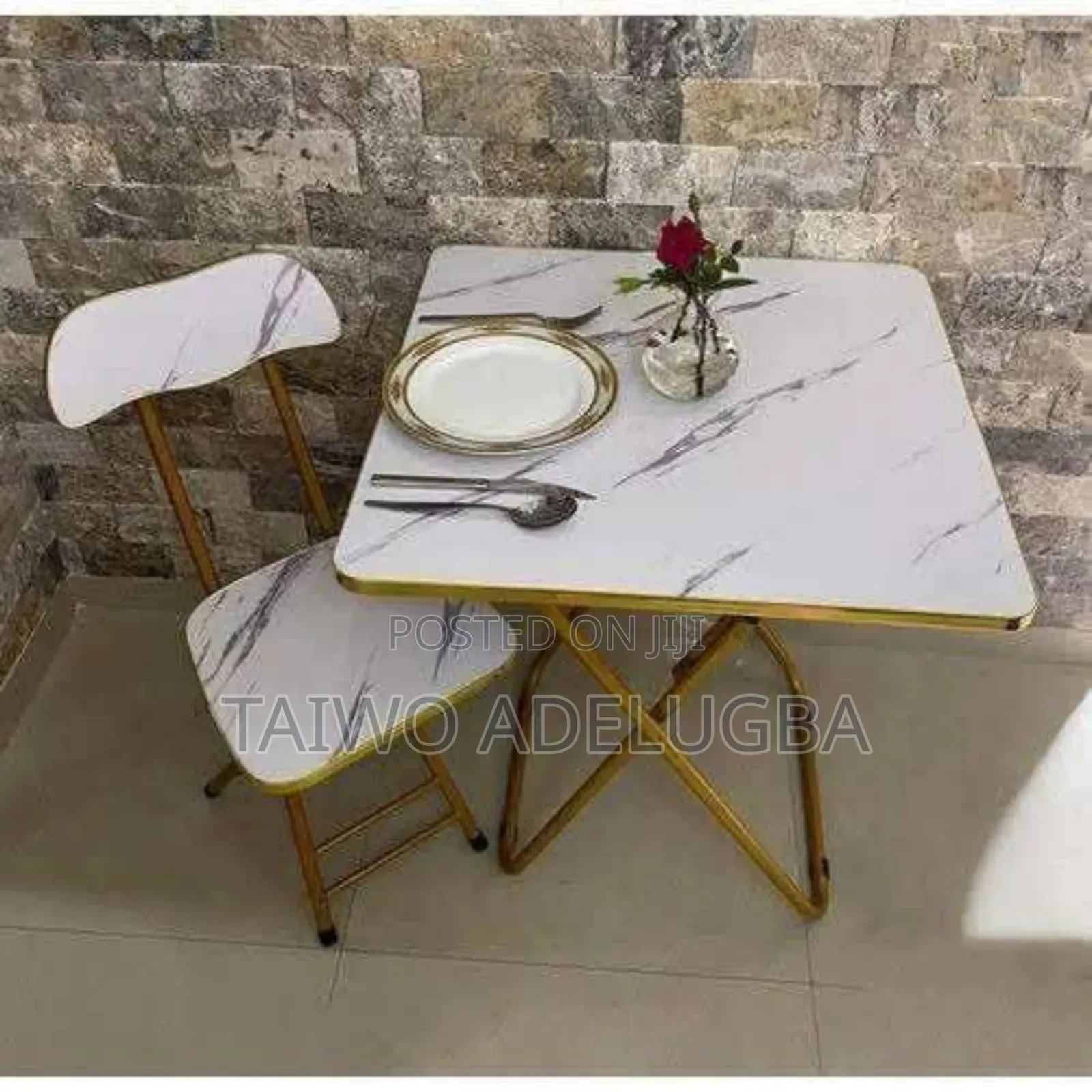 White Marble Table and Chair
