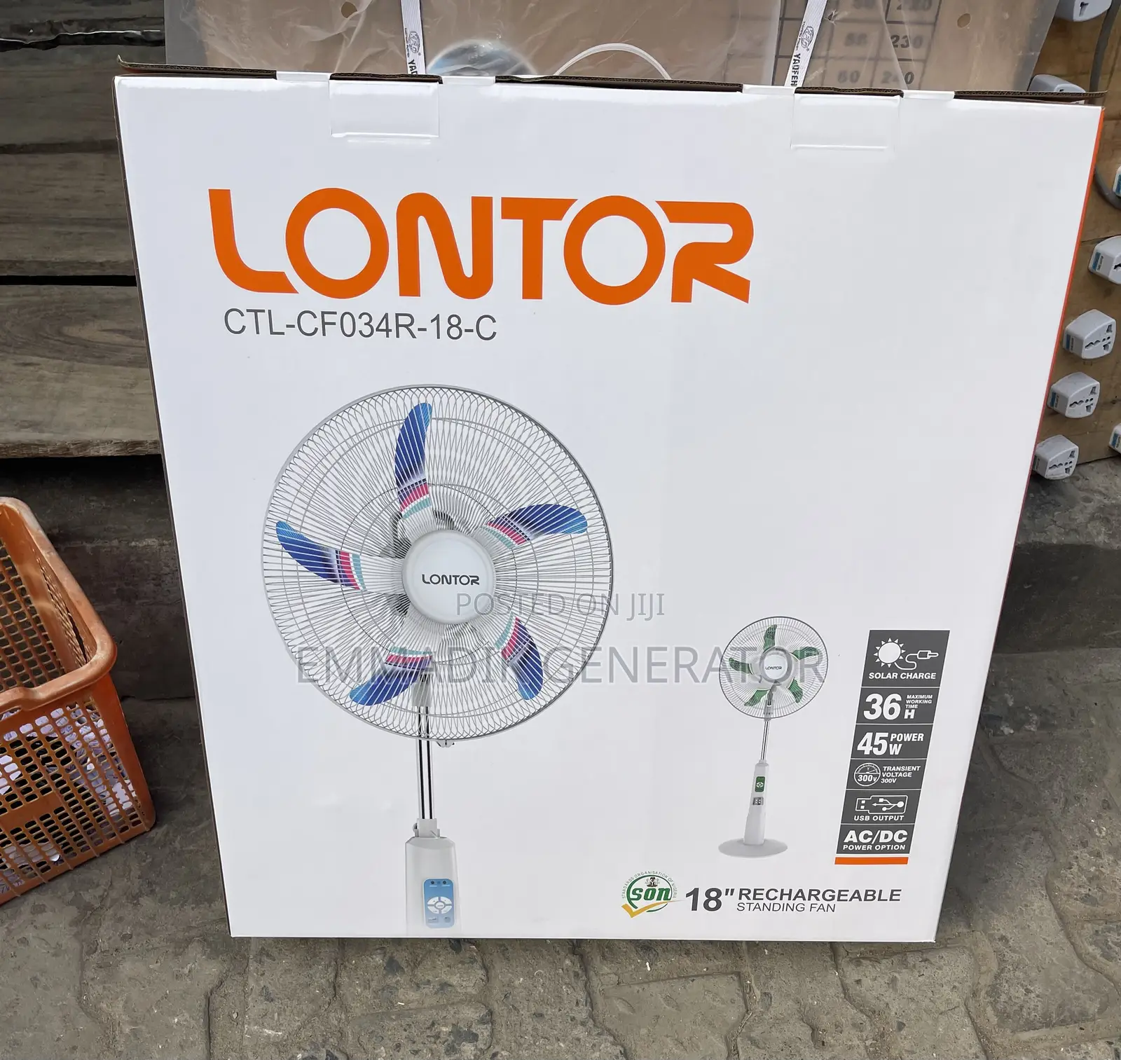 Lontor 18” Rechargeable Fan