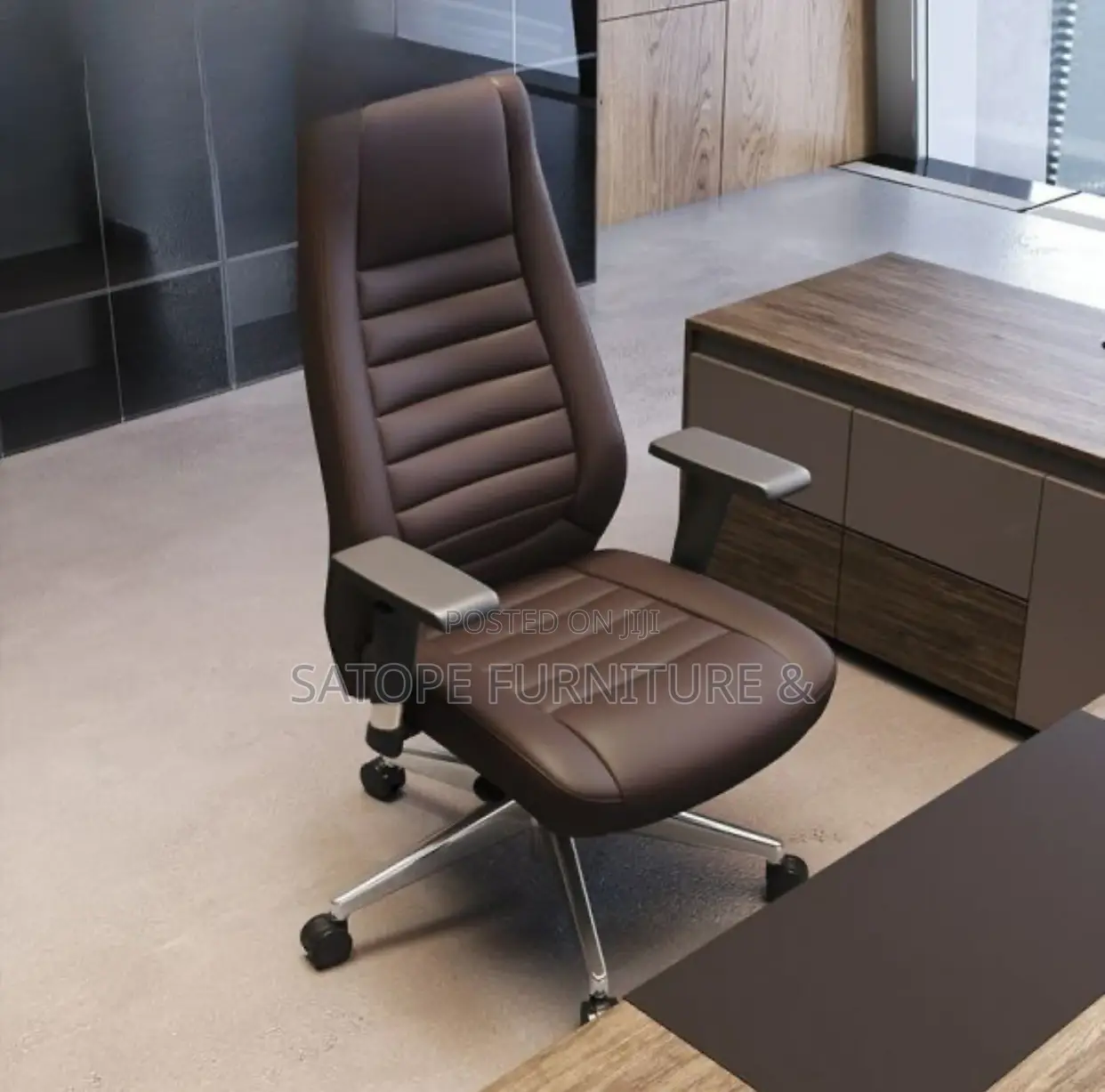 St Boston Pu Leather High Back Executive Chair