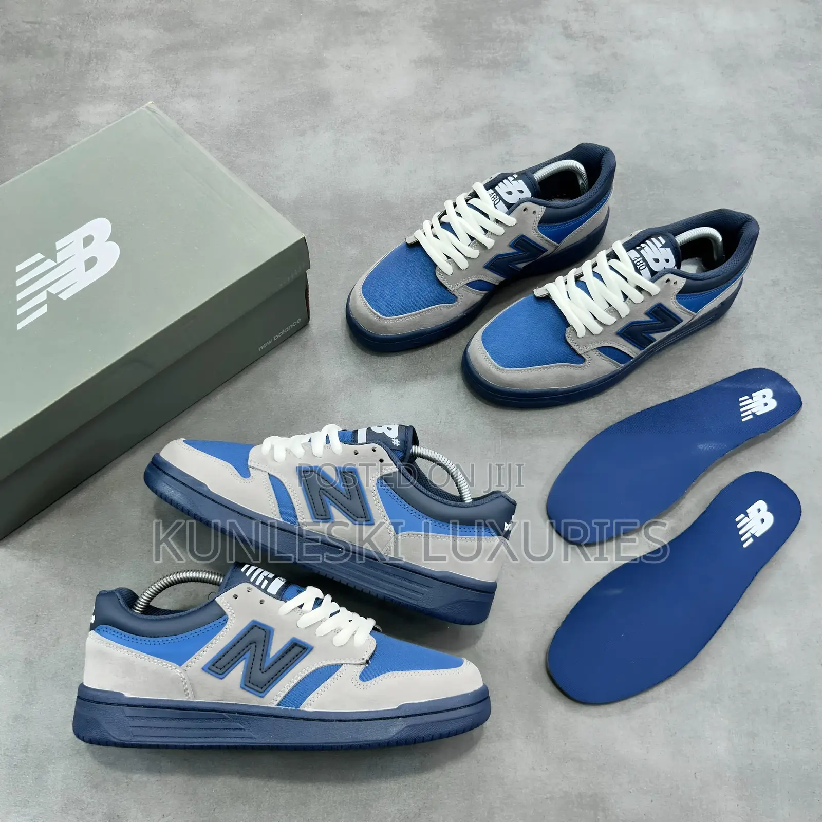 Original New Balance Numeric 480 Grey / Blue Sneakers