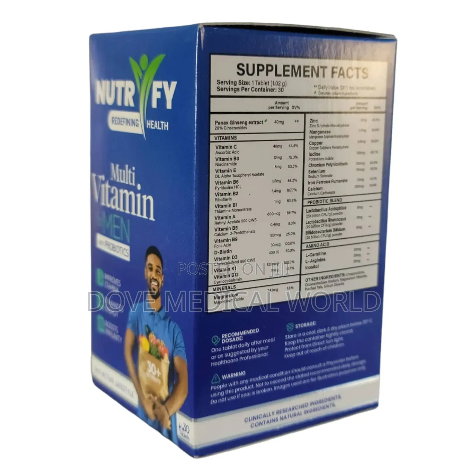 Nutrify Multivitamin for Men With Probiotic.