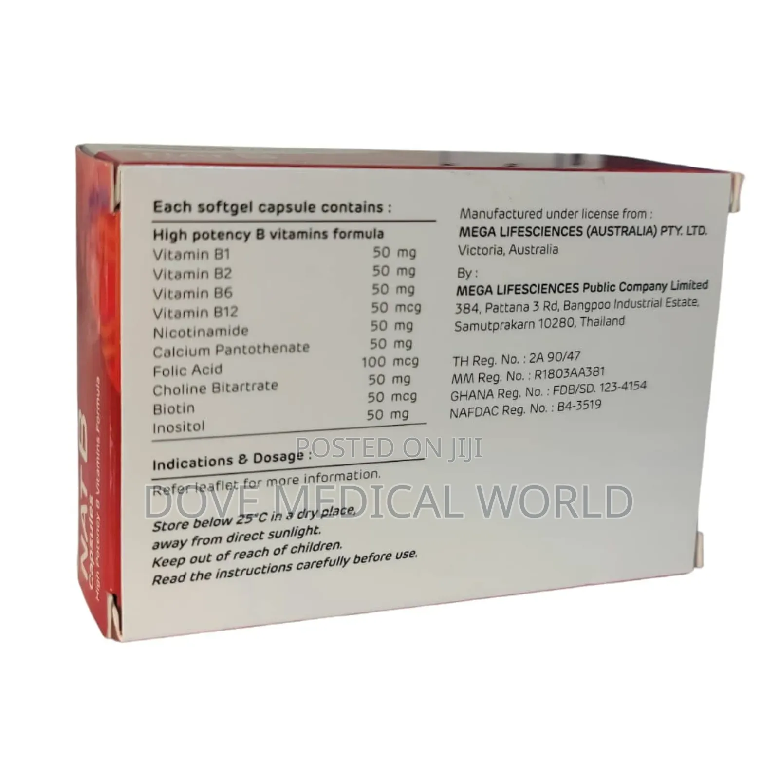 Nat B (High Potency B Vitamins Formula) X 30 Softgel Capsules