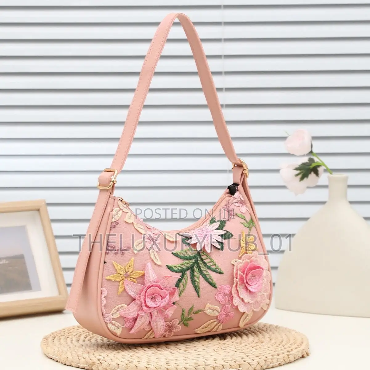 Floral Embroidery Sling Bag