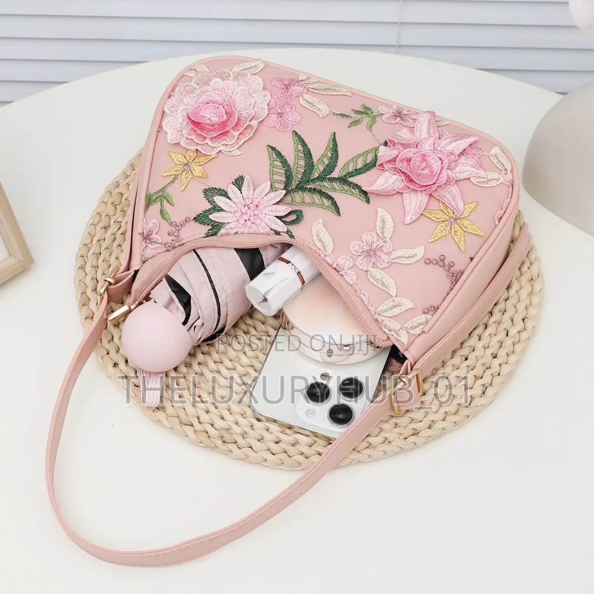 Floral Embroidery Sling Bag