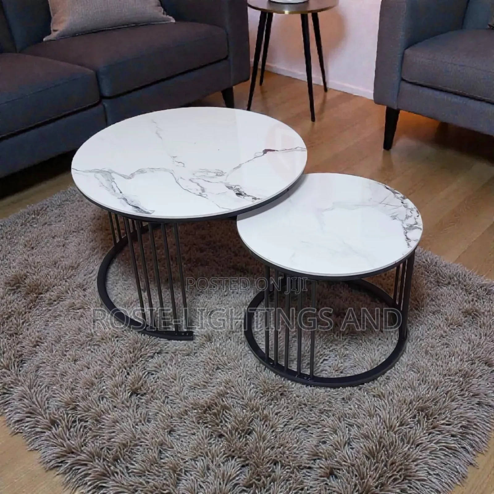 1 + 1 Extendable Living Room Marble Center Table( Metal Base)
