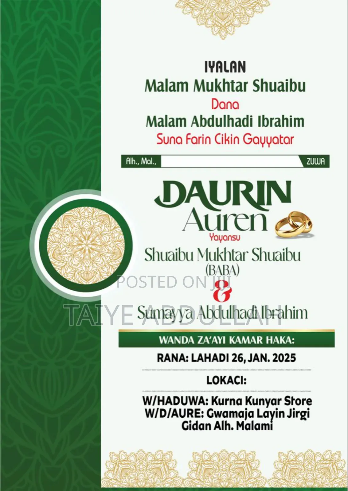 Wedding Invitation Card Design and Print