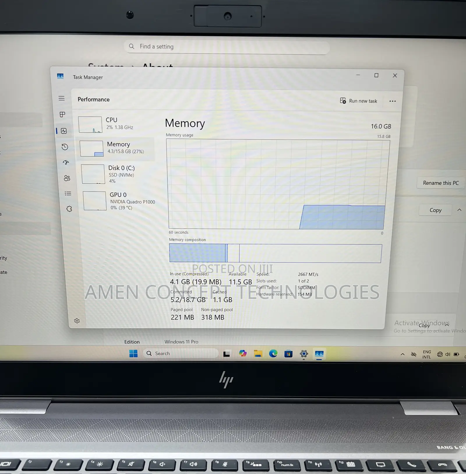 Laptop HP ZBook Studio G5 16GB Intel Core i7 SSD 512GB