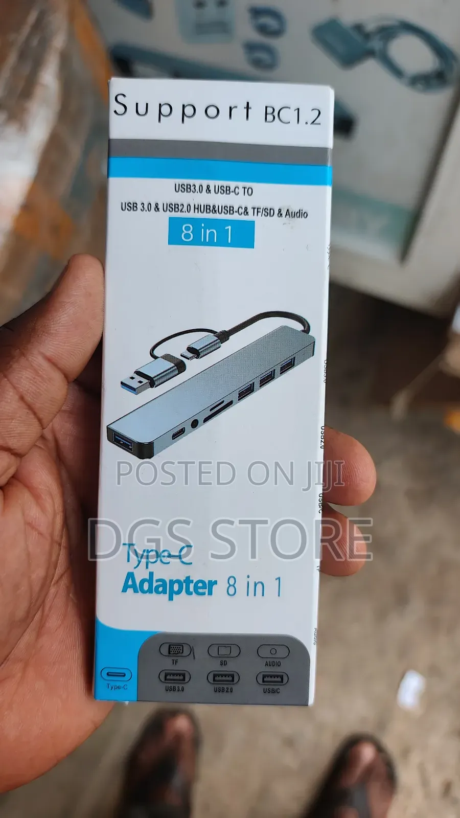 Type C 8in1 Adapter Hub Support Bc 1.2