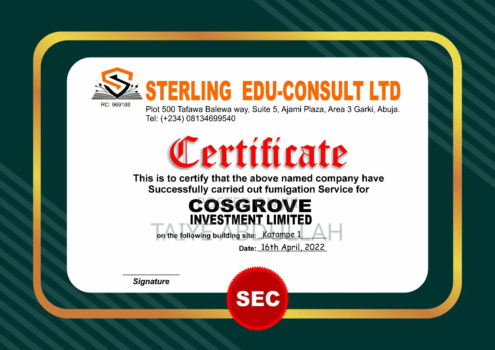 Certificate Design and Print