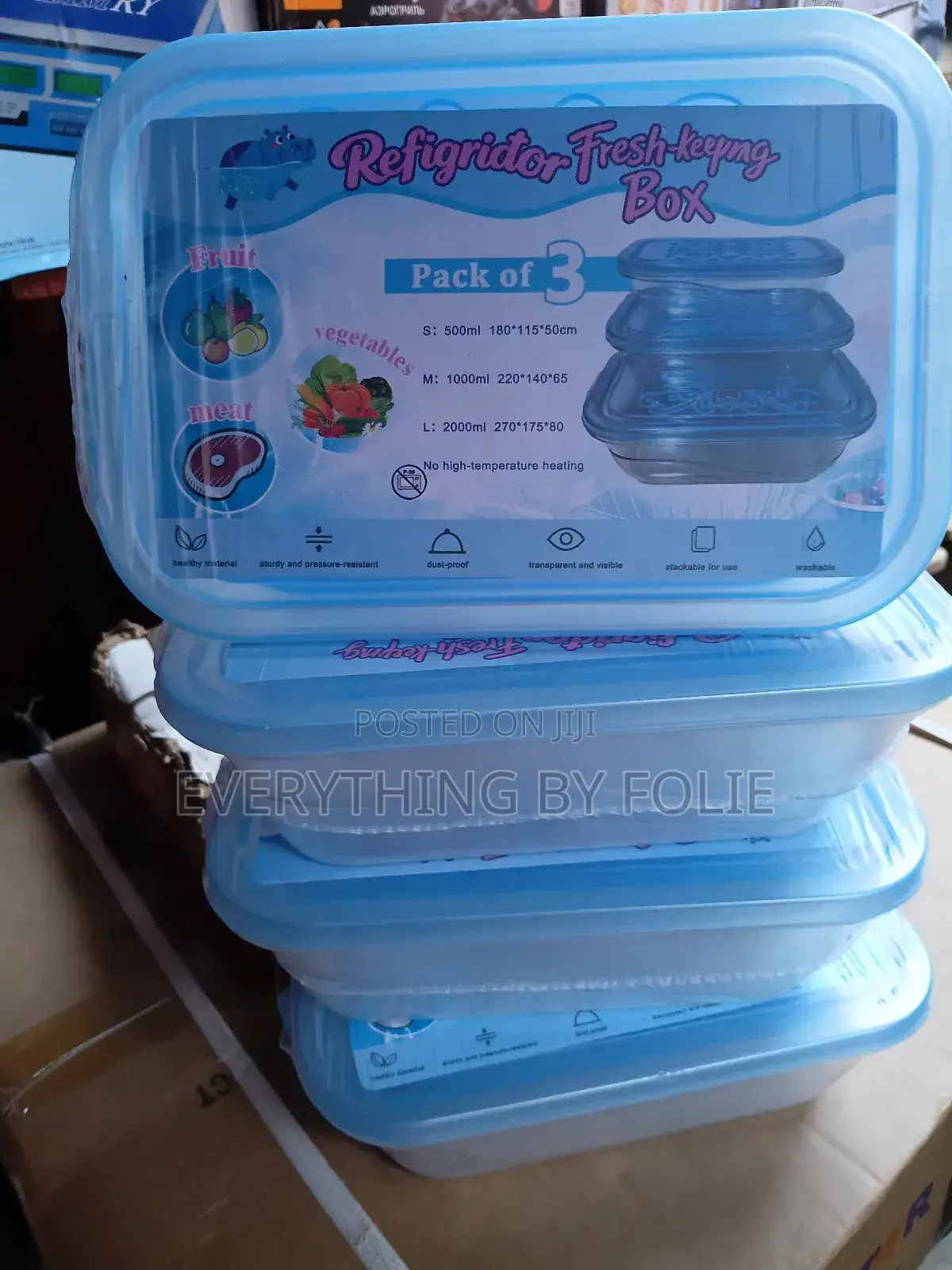3 Sets of Refrigerator Fresh Keeping Box