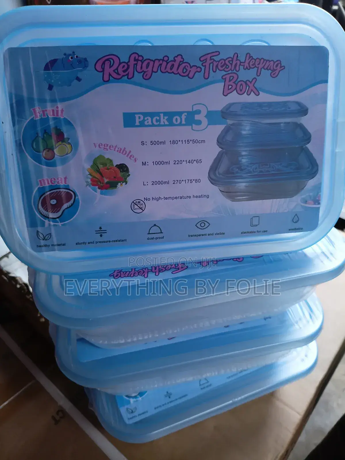 3 Sets of Refrigerator Fresh Keeping Box