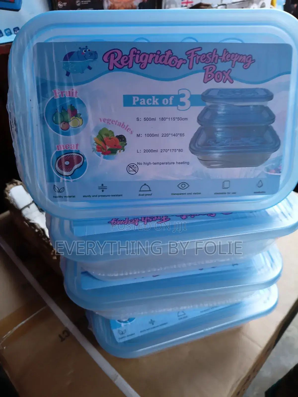 3 Sets of Refrigerator Fresh Keeping Box