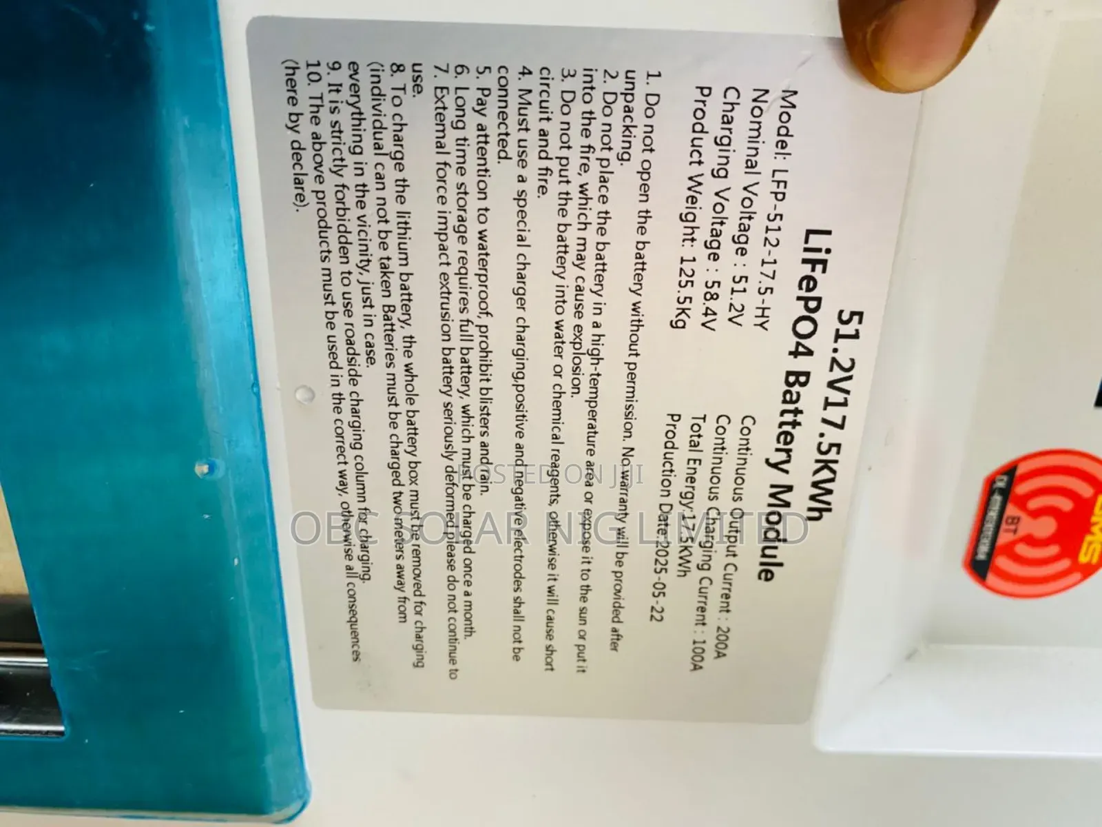 Affricell Lithium Ion Battery 17.5kwh