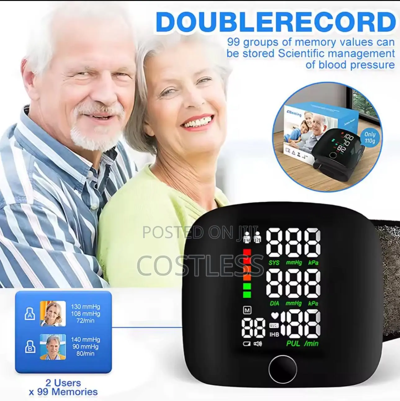 Rechargeable Wrist Blood Pressure Monitor