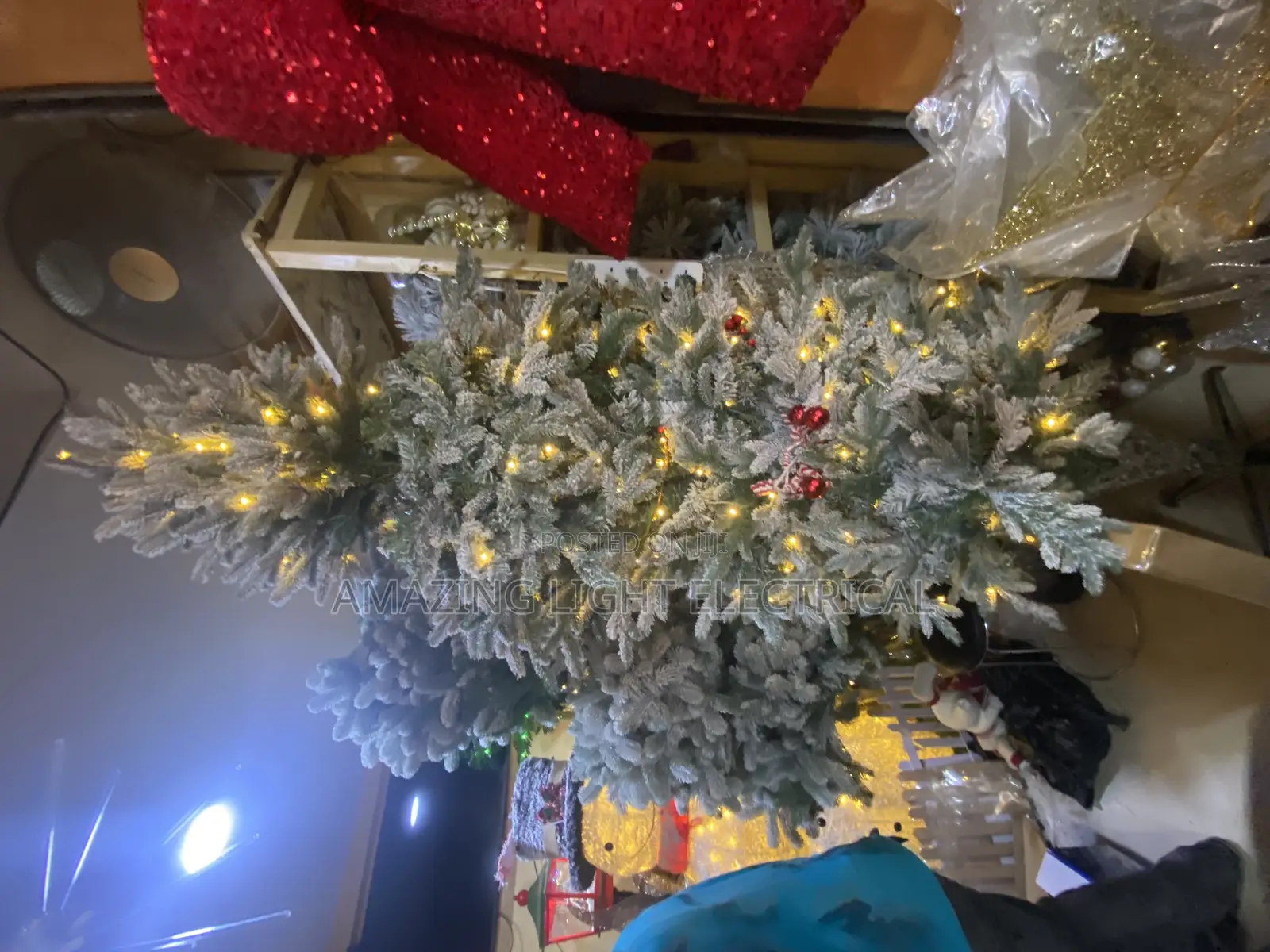 8 Fit Christmas Tree With Lights and Snow